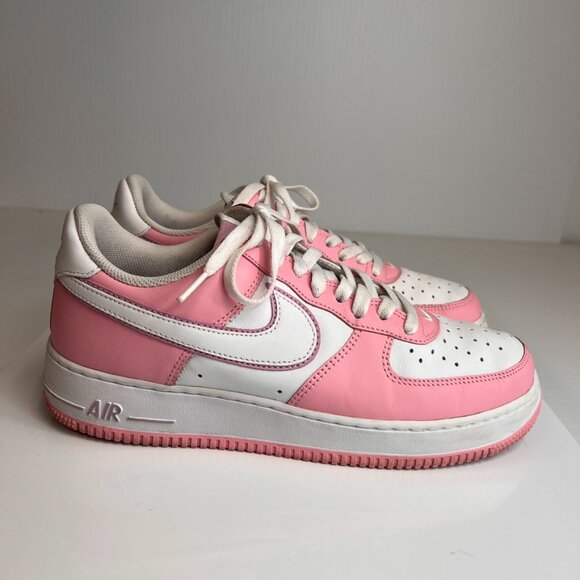 Vintage Nike Women Shoe 10.5 Air Force One Swoosh Low Lace Sneaker Pink Core Go - Picture 4 of 14